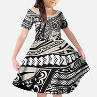 Polynesian Girl Tribal Tattoo Family Matching Mermaid Dress and Hawaiian Shirt Beige Vibe