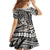 Polynesian Girl Tribal Tattoo Family Matching Off Shoulder Short Dress and Hawaiian Shirt Beige Vibe