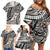 Polynesian Girl Tribal Tattoo Family Matching Off Shoulder Short Dress and Hawaiian Shirt Beige Vibe