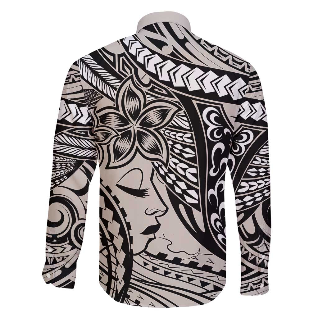Polynesian Girl Tribal Tattoo Family Matching Tank Maxi Dress and Hawaiian Shirt Beige Vibe