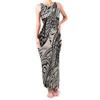 Polynesian Girl Tribal Tattoo Family Matching Tank Maxi Dress and Hawaiian Shirt Beige Vibe