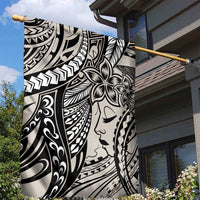 Polynesian Girl Tribal Tattoo Garden Flag Beige Vibe LT9 - Polynesian Pride