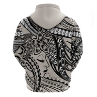 Polynesian Girl Tribal Tattoo Hoodie Beige Vibe