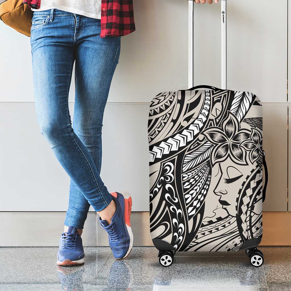 Polynesian Girl Tribal Tattoo Luggage Cover Beige Vibe