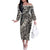 Polynesian Girl Tribal Tattoo Off The Shoulder Long Sleeve Dress Beige Vibe