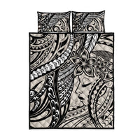 Polynesian Girl Tribal Tattoo Quilt Bed Set Beige Vibe LT9 - Polynesian Pride