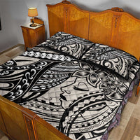 Polynesian Girl Tribal Tattoo Quilt Bed Set Beige Vibe LT9 - Polynesian Pride