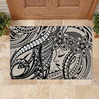 Polynesian Girl Tribal Tattoo Rubber Doormat Beige Vibe LT9 Beige - Polynesian Pride