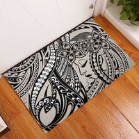 Polynesian Girl Tribal Tattoo Rubber Doormat Beige Vibe LT9 - Polynesian Pride