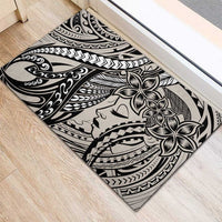 Polynesian Girl Tribal Tattoo Rubber Doormat Beige Vibe LT9 - Polynesian Pride