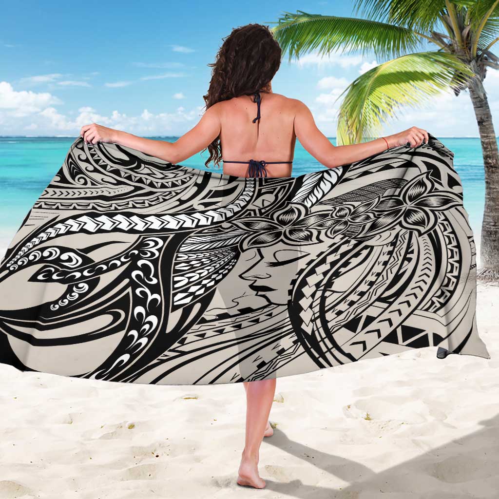 Polynesian Girl Tribal Tattoo Sarong Beige Vibe
