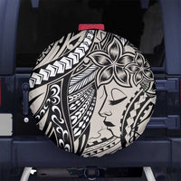 Polynesian Girl Tribal Tattoo Spare Tire Cover Beige Vibe LT9 - Polynesian Pride