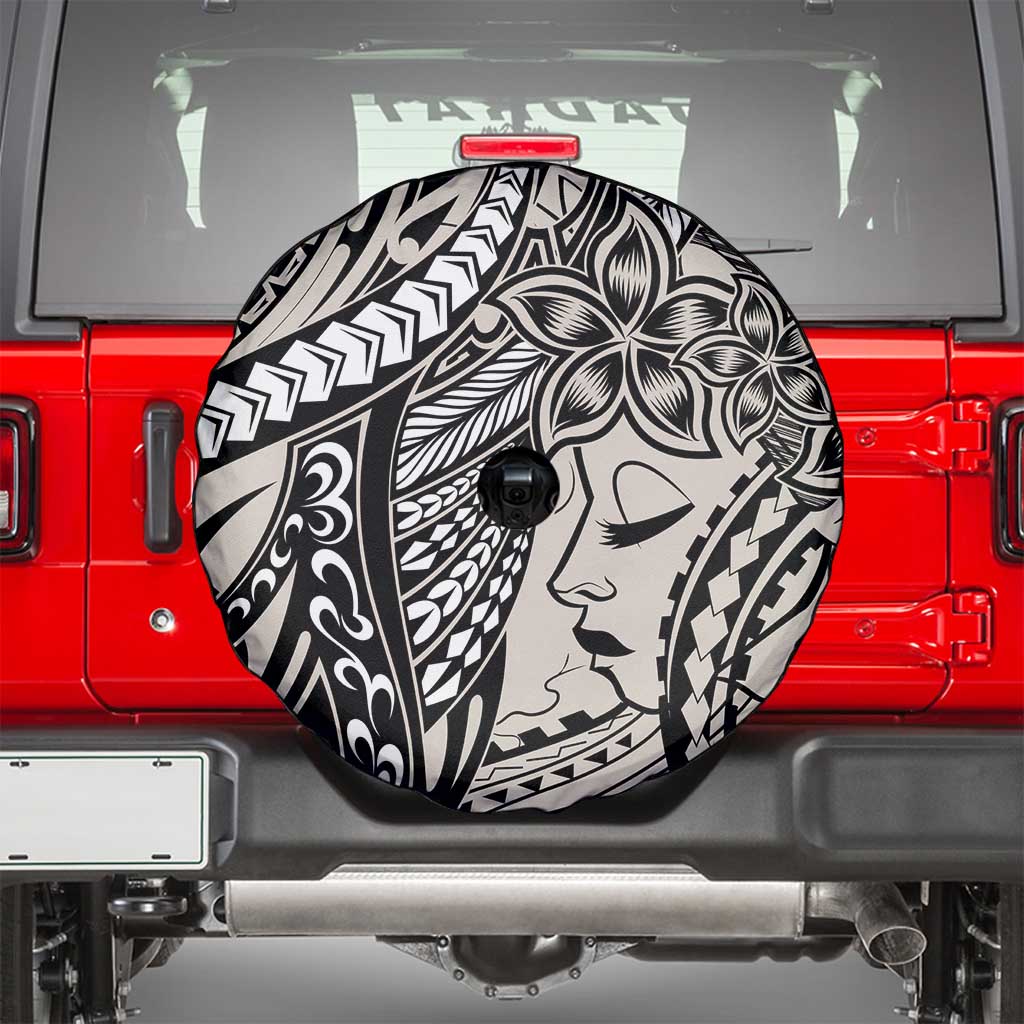 Polynesian Girl Tribal Tattoo Spare Tire Cover Beige Vibe LT9 - Polynesian Pride