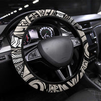 Polynesian Girl Tribal Tattoo Steering Wheel Cover Beige Vibe LT9 Universal Fit Beige - Polynesian Pride
