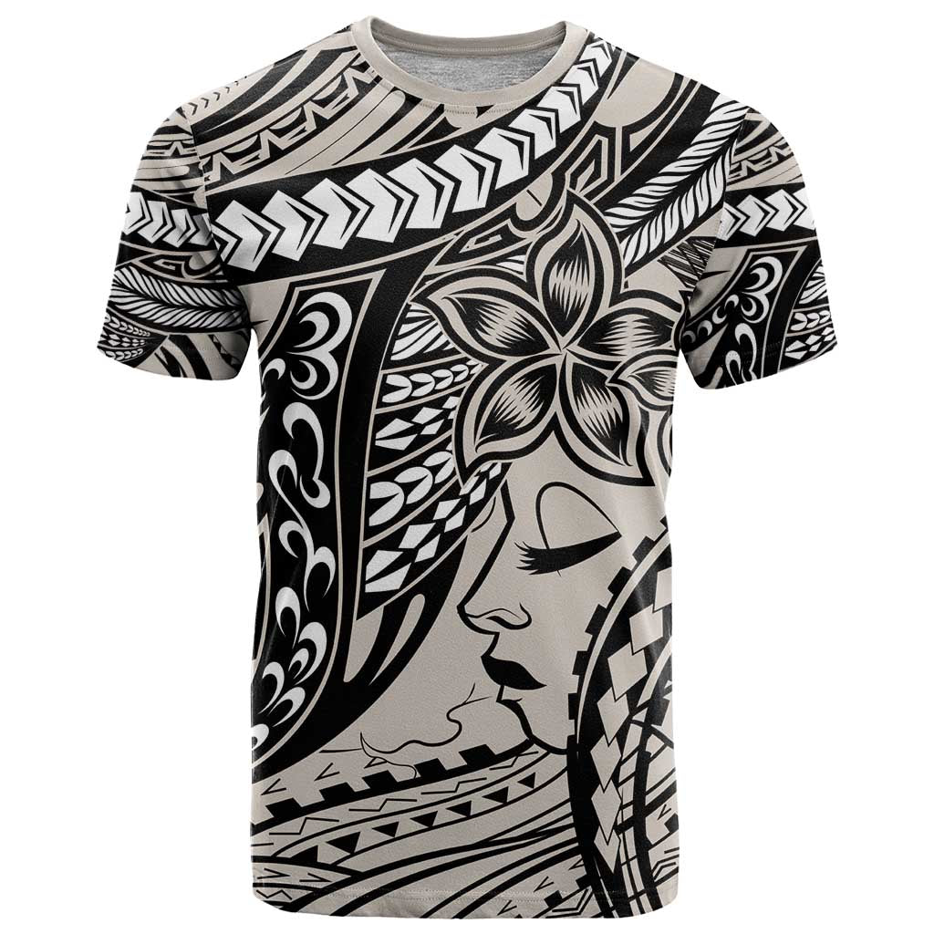 Polynesian Girl Tribal Tattoo T Shirt Beige Vibe