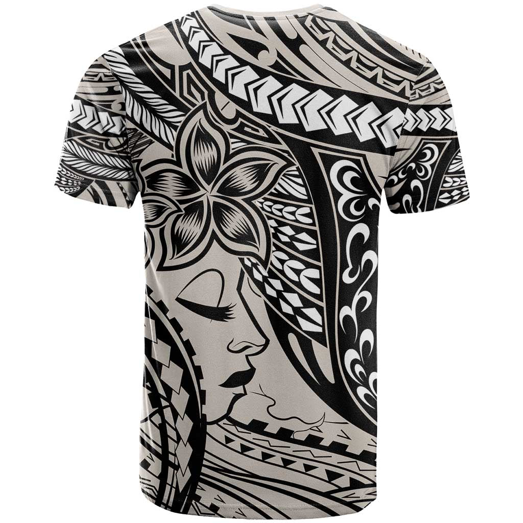 Polynesian Girl Tribal Tattoo T Shirt Beige Vibe