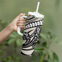 Polynesian Girl Tribal Tattoo Tumbler With Handle Beige Vibe LT9 - Polynesian Pride