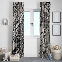 Polynesian Girl Tribal Tattoo Window Curtain Beige Vibe LT9 - Polynesian Pride