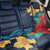 Polynesian Hibiscus Flower Waves Pattern Back Car Seat Cover