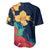 Polynesian Hibiscus Flower Waves Pattern Baseball Jersey