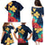 Polynesian Hibiscus Flower Waves Pattern Family Matching Puletasi and Hawaiian Shirt