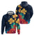 Polynesian Hibiscus Flower Waves Pattern Hoodie