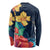 Polynesian Hibiscus Flower Waves Pattern Long Sleeve Shirt