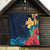 Polynesian Hibiscus Flower Waves Pattern Quilt