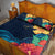 Polynesian Hibiscus Flower Waves Pattern Quilt Bed Set