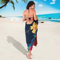 Polynesian Hibiscus Flower Waves Pattern Sarong