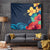 Polynesian Hibiscus Flower Waves Pattern Tapestry