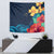 Polynesian Hibiscus Flower Waves Pattern Tapestry