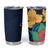 Polynesian Hibiscus Flower Waves Pattern Tumbler Cup