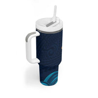 Polynesian Hibiscus Flower Waves Pattern Tumbler With Handle LT9 - Polynesian Pride