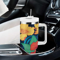 Polynesian Hibiscus Flower Waves Pattern Tumbler With Handle LT9 - Polynesian Pride
