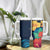 Polynesian Hibiscus Flower Waves Pattern Tumbler With Handle