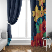 Polynesian Hibiscus Flower Waves Pattern Window Curtain LT9 - Polynesian Pride