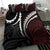 Polynesian Oxblood Line Art Tribal Tattoo Bedding Set