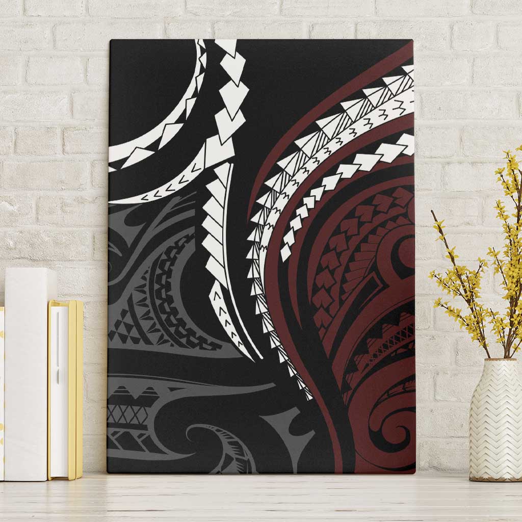 Polynesian Oxblood Line Art Tribal Tattoo Canvas Wall Art LT9 Without Frame Beige - Polynesian Pride