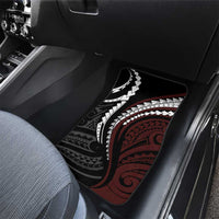Polynesian Oxblood Line Art Tribal Tattoo Car Mats LT9 - Polynesian Pride