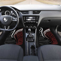Polynesian Oxblood Line Art Tribal Tattoo Car Mats LT9 Set 2pcs - Front Beige - Polynesian Pride