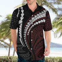 Polynesian Oxblood Line Art Tribal Tattoo Hawaiian Shirt LT9 - Polynesian Pride