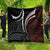 Polynesian Oxblood Line Art Tribal Tattoo Quilt