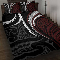Polynesian Oxblood Line Art Tribal Tattoo Quilt Bed Set LT9 Beige - Polynesian Pride