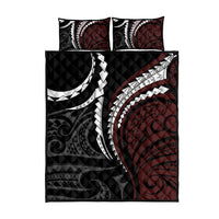 Polynesian Oxblood Line Art Tribal Tattoo Quilt Bed Set LT9 - Polynesian Pride