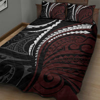 Polynesian Oxblood Line Art Tribal Tattoo Quilt Bed Set LT9 - Polynesian Pride