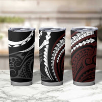 Polynesian Oxblood Line Art Tribal Tattoo Tumbler Cup LT9 - Polynesian Pride