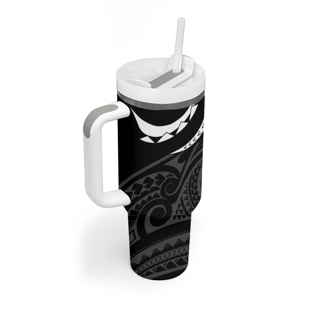 Polynesian Oxblood Line Art Tribal Tattoo Tumbler With Handle LT9 - Polynesian Pride