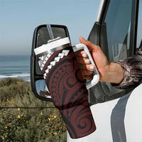 Polynesian Oxblood Line Art Tribal Tattoo Tumbler With Handle LT9 - Polynesian Pride