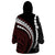 Polynesian Oxblood Line Art Tribal Tattoo Wearable Blanket Hoodie